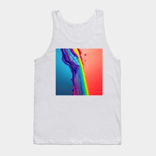 Liquid Colors Flowing Infinitely - Heavy Texture Swirling Thick Wet Paint - Abstract Inspirational Rainbow Drips Tank Top